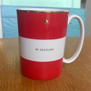 kate spade Red, White & Gold Striped 'Be Dazzling' Mug